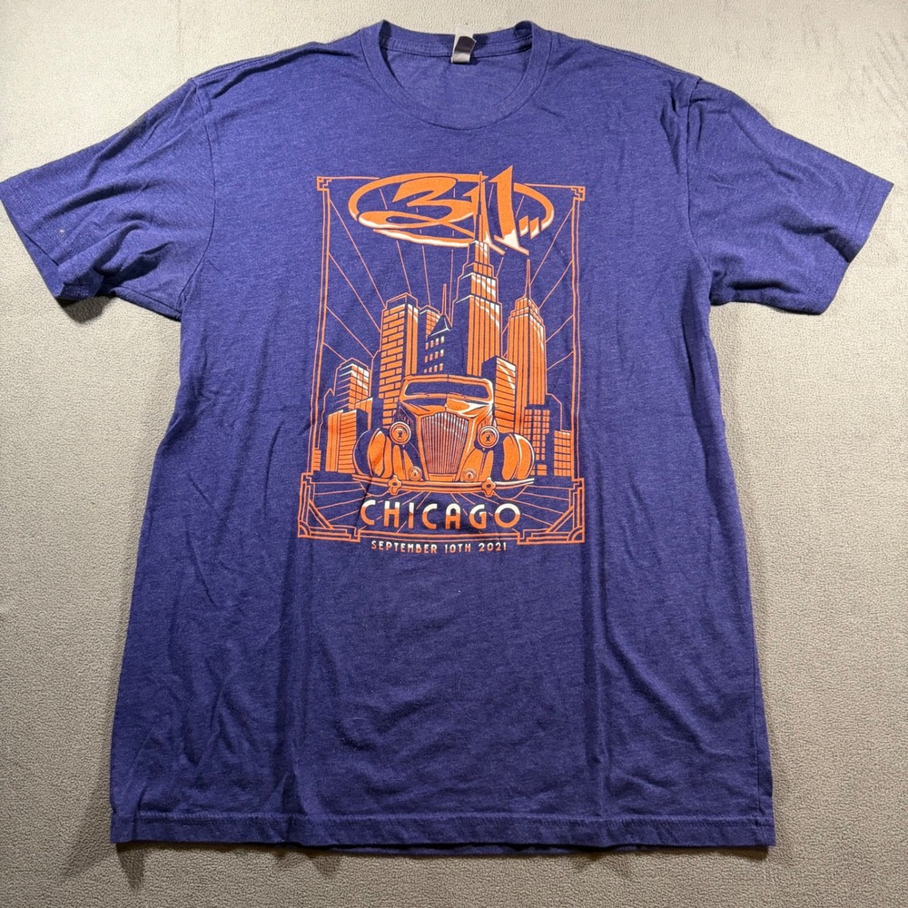 311 Chicago Concert T-Shirt Men Large Purple 2021 Tour Graphic Tee Next Level